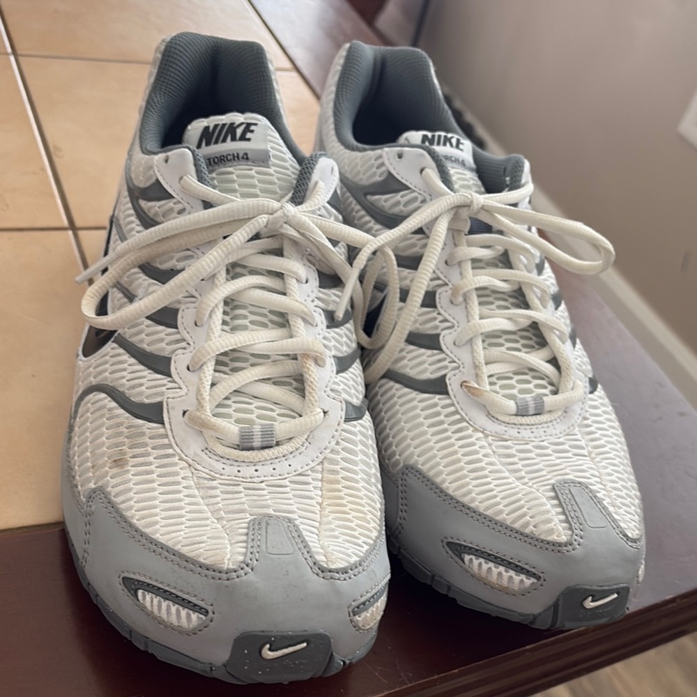 Nike White and Gray Athletic Shoes